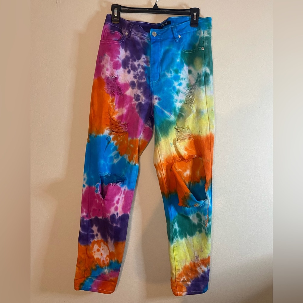 American Bazi Tye Die Ripped Jeans Size L Women Men Kids